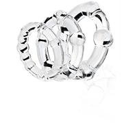 JINGHUA3 Anillos para el pene Anillo de silicona elástico de primera calidad, paquete de 3 para hombres sexuales, anillo de placer con escroto, cinturón reutilizable para (transparente) (Color : Durc