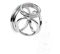 JINGHUA3 Anillos para el pene de acero inoxidable Anillo para el pene de metal para una erección más dura y más larga Entrenamiento del pene Anillos para testículos para eyaculación (M) (Size : S)