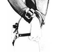 JINGHUA3 BDSM Bondage Set Sex Kit Juego de sujeción para parejas Restricciones Juguetes sexuales para mujeres con 2 muñequeras y correas para la cintura del muslo Esposas de cuero fetiche (rojo) (Col