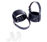 JINGHUA3 Bondage Tobillos Puños BDSM Restricciones de tacón alto Correas anti-desprendimiento con tacón alto Restricciones de pies de cuero Correa tobillo Juego rol fetiche Coqueteo erótico (Rojo) (C