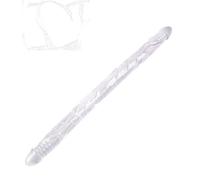 JINGHUA3 Consoladores Dobles Consolador Anal Doble Plug Anal con Extremos Pene Stick Masajeador de Masturbación de Doble Extremo Juguete Anal y Vagina SM Juguete Sexual para Mujeres Hombres (Marrón) (