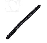 JINGHUA3 Consoladores Dobles Consolador Anal Doble Plug Anal con Extremos Pene Stick Masajeador de Masturbación de Doble Extremo Juguete Anal y Vagina SM Juguete Sexual para Mujeres Hombres (Marrón) (