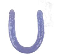 JINGHUA3 Doble Anal Plug Doble Consolador Consolador Anal Plug con Dos Extremos Pene Stick Doble Extremo Masturbación Masajeador Juguete Anal y Vagina SM Juguete Sexual Mujeres Hombres (Azul) (Color