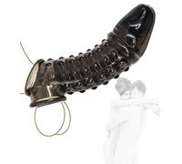 JINGHUA3 Funda para pene Fetiche Condones para pene Extensión de pene Manga extensora Anillos para testículos Mangas reutilizables Mejora de la erección Puño para testículos SM Juguete sexual para