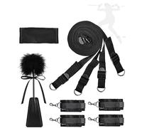 JINGHUA3 Juego de Bondage Set de sujeción con Restricciones de Mano Restricciones de Tobillo Pluma Tickler Máscara de Ojos Restricciones de Muslo Juguetes Sexuales para BDSM Juegos de Bondage