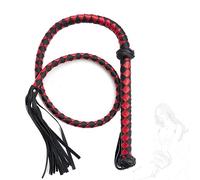 JINGHUA3 Látigo de Cuero BDSM Látigos Flogger Accesorios de Juguetes Sexuales Eróticos Juegos Sexuales para Adultos Juego de Roles Bondage Látigos Sexuales SM Juguete Sexual para (Negro + Rojo) (Colo
