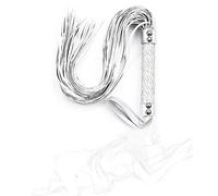 JINGHUA3 Látigo de cuero plateado Látigo fetiche Látigos BDSM Flogger Accesorios de juguetes sexuales eróticos Juegos sexuales para adultos Juego de roles Bondage Látigos sexuales SM Juguete sexual