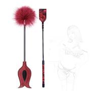 JINGHUA3 Látigo de Plumas Tickler de Plumas con Flogger Montar Látigo Erótico Juguete Sexual Accesorios para Adultos Restricciones de Bondage Paquete de 2 Nalgadas Eróticas SM BDSM Juguetes Sexuales