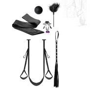 JINGHUA3 Love Swing SM Sex Swing Love Swings con látigo, máscara para ojos, cosquillas de plumas, columpio sexual, BDSM, columpio de amor, correas ajustables, juguete sexual para mujeres y hombres