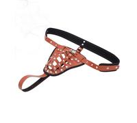 JINGHUA3 Pene Jaula Cinturón de Castidad Jaula de Castidad Bondage Castidad Juguete Sexual Hombres Bondage SM Fetiche Bondage Esclavo Erótico Estimulador de Pene con Llave y Cerradura (Marrón) (Color