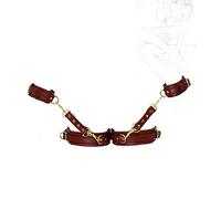 JINGHUA3 SM Bondage Kit Juego de sujeción parejas Fetiche Restricciones sexuales mujeres con 2 muñequeras Correas de cintura para el muslo Juego de corteza BDSM Esposas Juguetes sexuales (Azul) (Colo