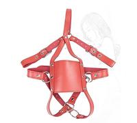 JINGHUA3 SM Mordaza bucal de piel sintética con bola de mordaza interna, mordaza bucal ajustable, arnés para la cabeza, mordaza erótica, juego de rol, juguete sexual para mujeres, hombres (negro) (Co