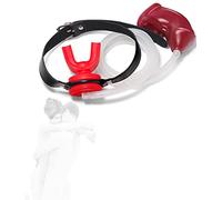 JINGHUA3 SM Orinal de silicona Embudo para orina Mordaza de boca abierta Manga de pene Consolador Mordaza Mordaza bucal Juego de restricciones de esclavitud Esclavo Juguete sexual (rojo) (Color : Rot