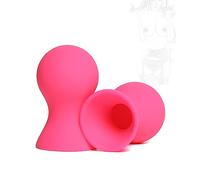 JINGHUA3 Succionador de pezón redondo de silicona Extractor de leche Succionador de pezón Coqueteo Juguete sexual Succionador de pezón erótico 1 par Succionador de pezón Estimulador (azul) (Color : R