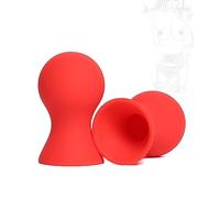 JINGHUA3 Succionador de pezón redondo de silicona Extractor de leche Succionador de pezón Coqueteo Juguete sexual Succionador de pezón erótico 1 par Succionador de pezón Estimulador (azul) (Color : R