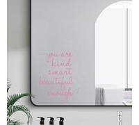 JINGIHE Afirmación Pegatinas Usted Eres Bonito Inteligente Bastante Hermoso, Decoración de Pared Espejo para Baño de Afirmación de Baño de Vinilo, Decoración de Dormitorio de Niñas (Rosa)