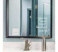 JINGIHE Calcomanías de afirmación You are Kind Smart Beautiful Enough, decoración de pared de espejo para baño, calcomanías de pared de vinilo para decoración del hogar, sala de estar, dormitorio,