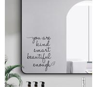JINGIHE Pegatinas De Espejo, Cita Positiva, Motivacional, Inspiradora, You Are Kind Smart And Beautiful, Decorativos Adhesivos, Para Mujer, Baño Coche Ventana, Vinilo Autoadhesivas (1, Negro)