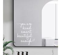 JINGIHE Pegatinas De Espejo, Cita Positiva, Motivacional, Inspiradora, You Are Kind Smart And Beautiful, Decorativos Adhesivos, Para Mujer, Baño Coche Ventana, Vinilo Autoadhesivas (2, Blanco)