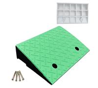 JINGJIAOPLSD Rampas para Coches, Rampas para Silla de Ruedas hasta 2000 kg, Alfombrillas para Escalones de Bordillo, Escalones de Garaje, con Pernos de Expansión(Green,97.5x47.5x20cm)