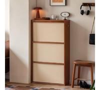 JINGJIAOPLSD Zapatero Armario Estilo Granja, Diseño Delgado Que Ahorra Espacio, Zapatero Mueble con 3 Cajones Abatibles, Muebles de Entrada y Pasillo(Brown,65x20x110cm/26x8x43in)