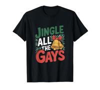 Jingle All The Gays - Divertido Orgullo LGBT Gay de Navidad Camiseta gráfica económica, Hombre, Negro, M
