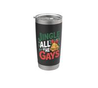 Jingle All The Gays - Divertido Orgullo LGBT Gay de Navidad Vaso térmico de acero inoxidable de doble pared