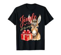 Jingle All The Way Donkey Christmas Farm Animal Holiday Camiseta