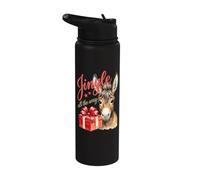 Jingle All The Way Donkey Christmas Farm Animal Holiday Stainless Steel Insulated Water Bottle