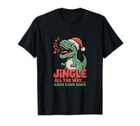 Jingle All The Way Rawr Funny Dino Christmas Camiseta