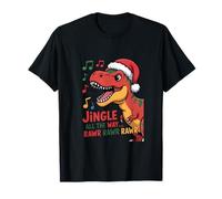 Jingle All The Way Rawr Funny Dino Christmas Camiseta