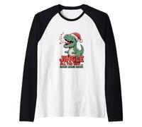 Jingle All The Way Rawr Funny Dino Christmas Camiseta Manga Raglan
