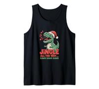 Jingle All The Way Rawr Funny Dino Christmas Camiseta sin Mangas