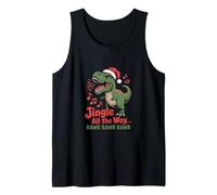 Jingle All The Way Rawr Funny Dino Christmas Camiseta sin Mangas