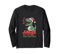 Jingle All The Way Rawr Funny Dino Christmas Manga Larga