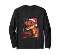 Jingle All The Way Rawr Funny Dino Christmas Manga Larga