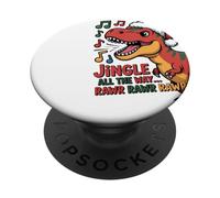 Jingle All The Way Rawr Funny Dino Christmas PopSockets PopGrip Adhesivo