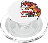 Jingle All The Way Rawr Funny Dino Christmas PopSockets PopGrip para MagSafe