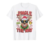 Jingle All The Way Reno Sonriente - Estilo de suéter Feo Camiseta