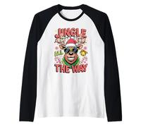 Jingle All The Way Reno Sonriente - Estilo de suéter Feo Camiseta Manga Raglan