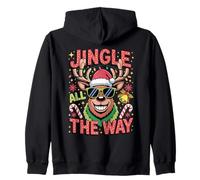 Jingle All The Way Reno Sonriente - Estilo de suéter Feo Sudadera con Capucha