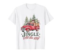 Jingle All The Way Vintage Red Pickup Truck Christmas Camiseta