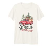 Jingle All The Way Vintage Red Pickup Truck Christmas Camiseta Premium