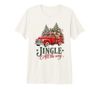 Jingle All The Way Vintage Red Pickup Truck Christmas Camiseta Premium