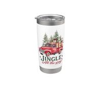 Jingle All The Way Vintage Red Pickup Truck Christmas Vaso térmico de acero inoxidable de doble pared