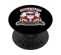 Jingle Beats, Divertido DJ navideño, Amante de la música, creador de Papá Noel PopSockets PopGrip Adhesivo