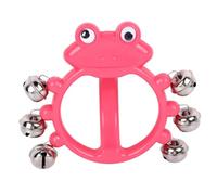 Jingle Bell de mano, sonajero Jingle Bell Shaker, instrumentos de percusión, juguete de ritmo musical para jugar en fiestas, karaoke, material plástico, ligero, tamaño compacto (W209 Rosa Roja)