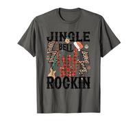 Jingle Bell Rockin Esqueleto Mano Rockin Signo Strat Holiday Camiseta