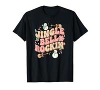 Jingle Bell Rockin Muñeco de Nieve Rock On Music Lovers Navidad Camiseta
