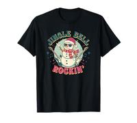 Jingle Bell Rockin Muñeco de Nieve Rock On Music Lovers Navidad Camiseta